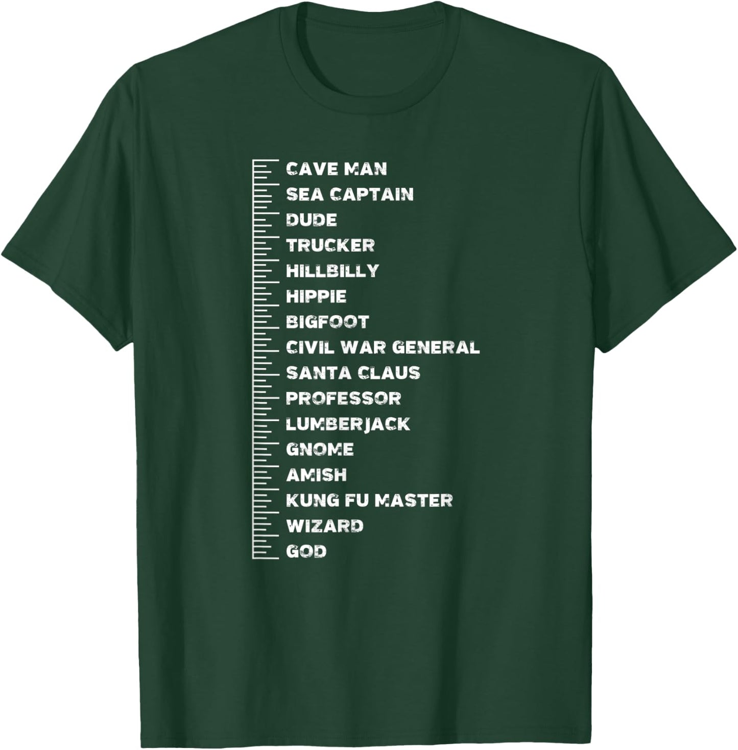 Beard Measurement Chart Funny Bearded Guy Soul Patch Length T-Shirt - T-Shirt | Forest