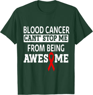 Blood Cancer Awareness Leukemia Warrior Red Ribbon T-Shirt - T-Shirt | Forest