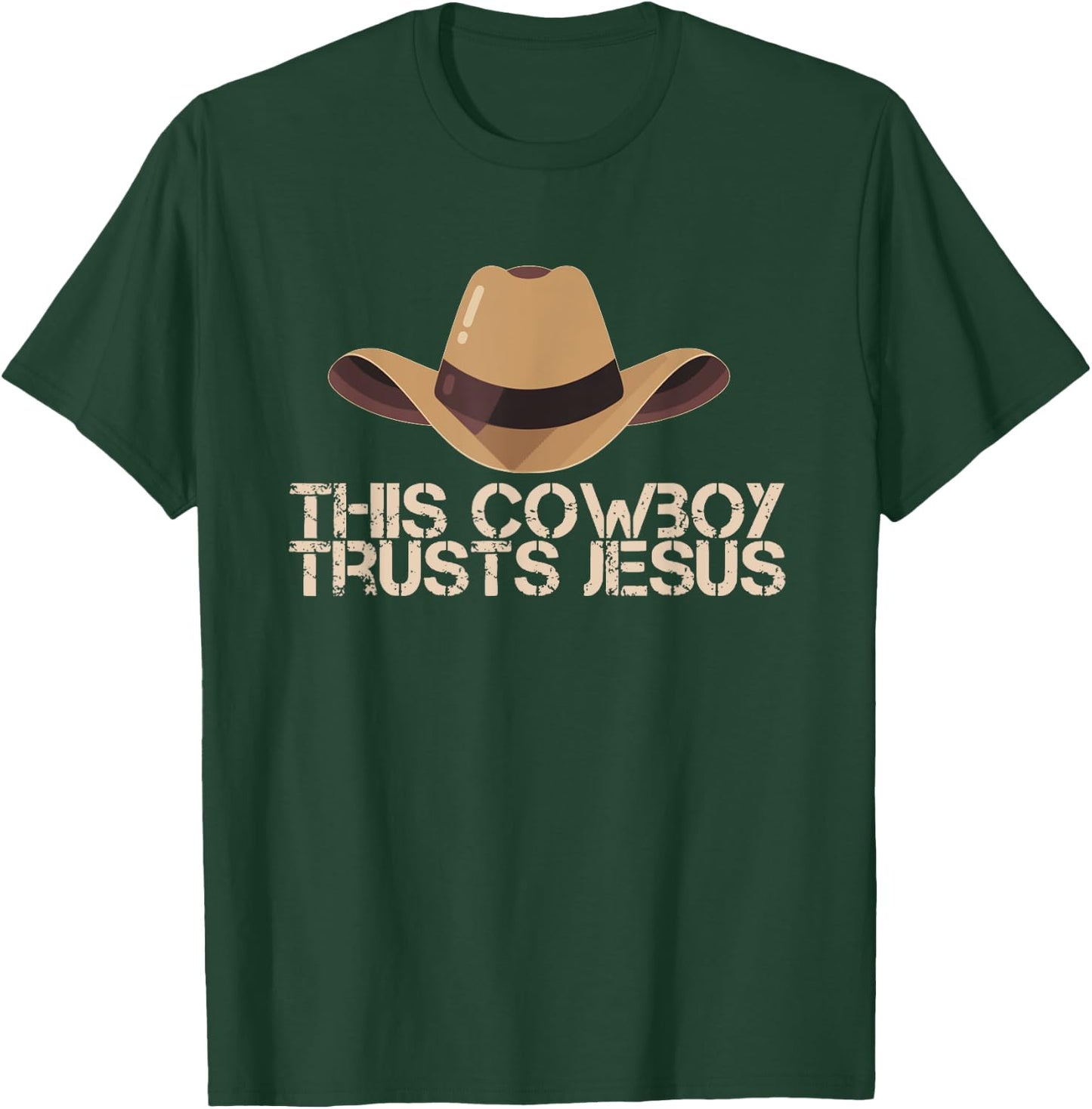 This Cowboy Trusts Jesus design T-Shirt - T-Shirt | Forest