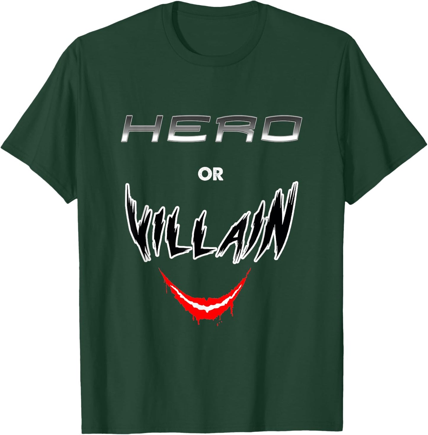Hero Or Villain Funny Geek Retro Gift T-Shirt - T-Shirt | Forest