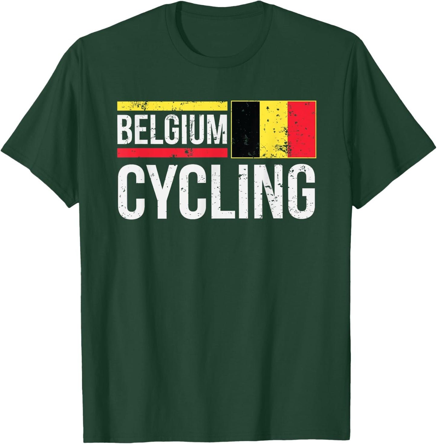 Belgium Cycling Cyclist Bike Riding Racing Belgian Flag T-Shirt - T-Shirt | Forest