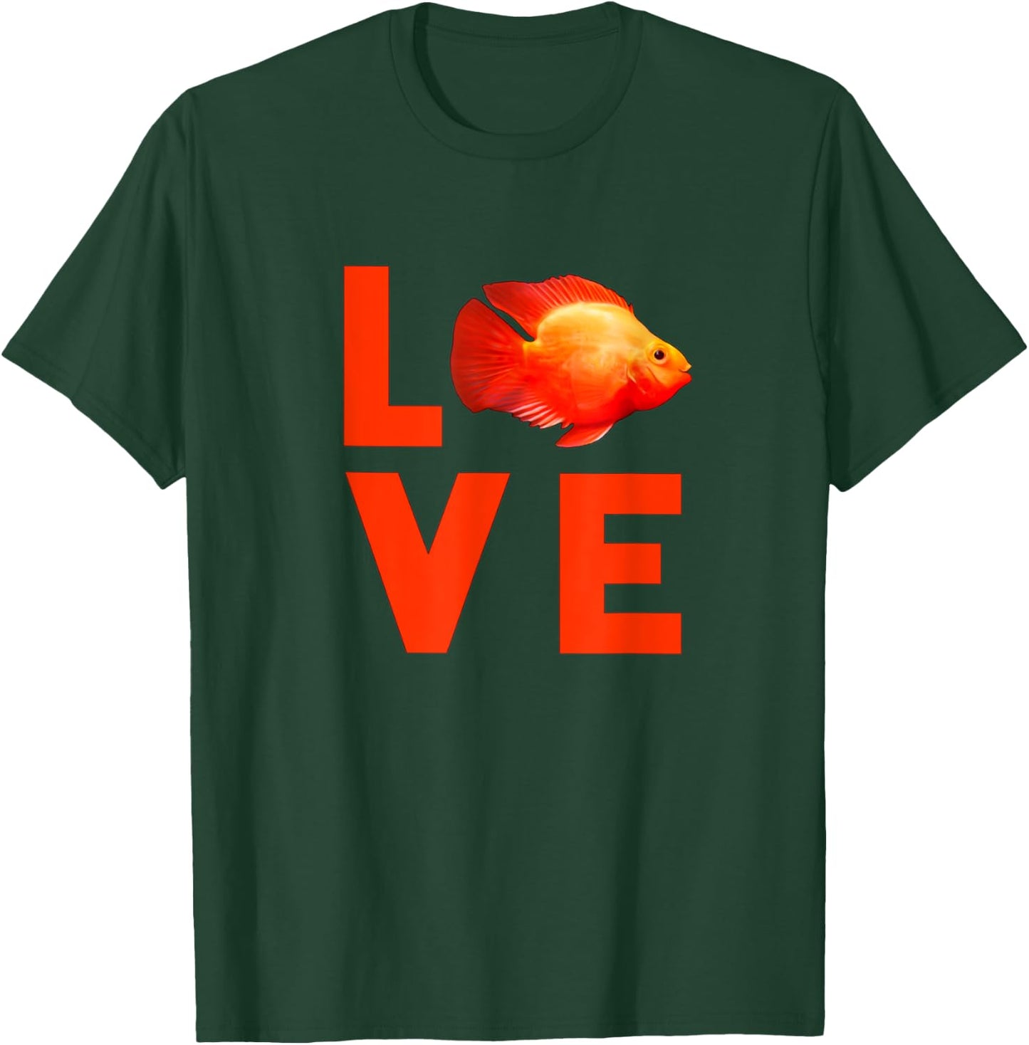 Red Blood Parrot Cichlid Monster Aquarium Fish Gift T-Shirt - T-Shirt | Forest
