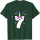 7 Year Old Cat Unicorn Caticorn 7th Birthday Party Girls T-Shirt - T-Shirt | Forest