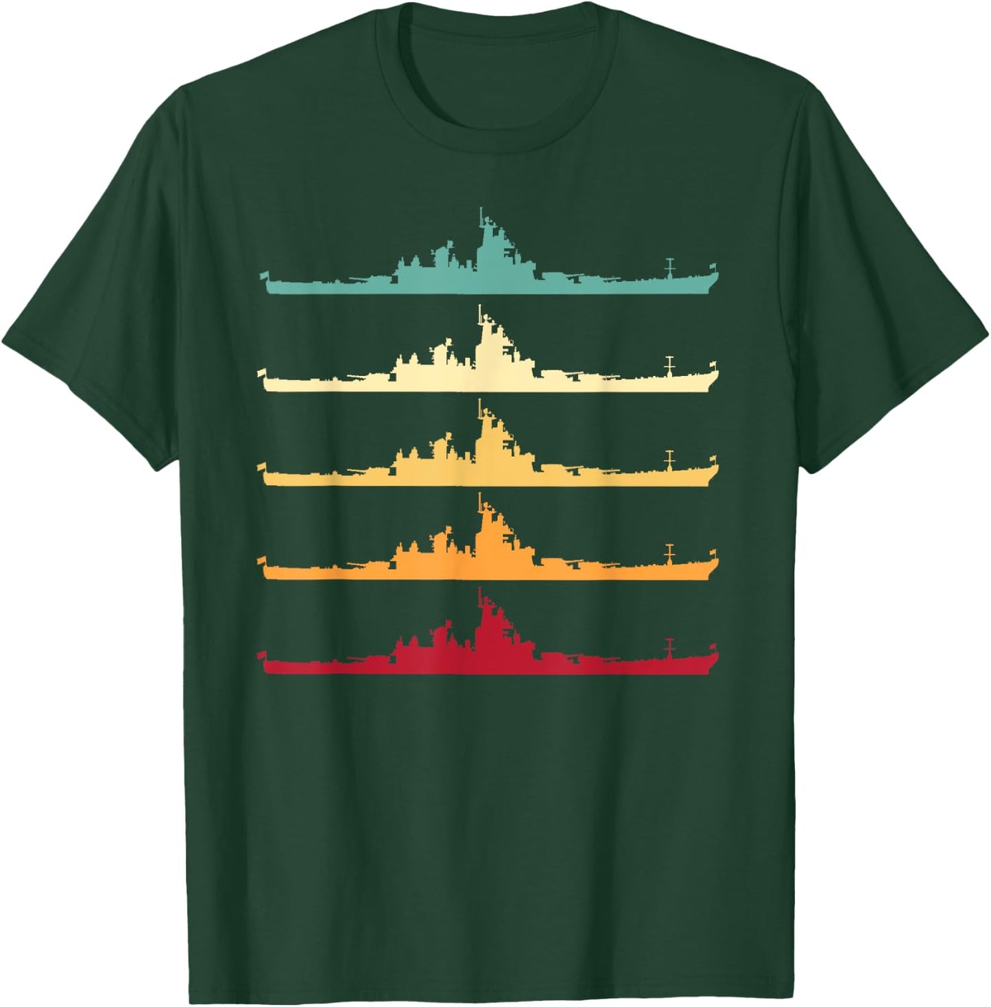 Vintage USS Wisconsin BB-64 Battleship T-Shirt - T-Shirt | Forest