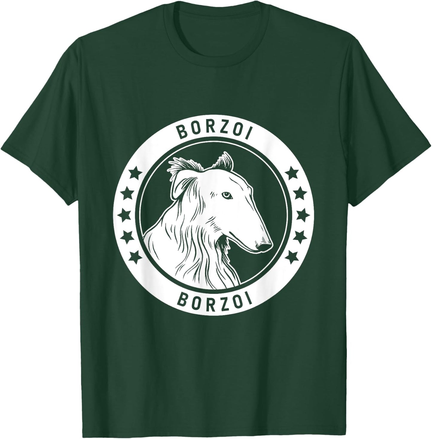 Borzoi Portrait T-Shirt - T-Shirt | Forest
