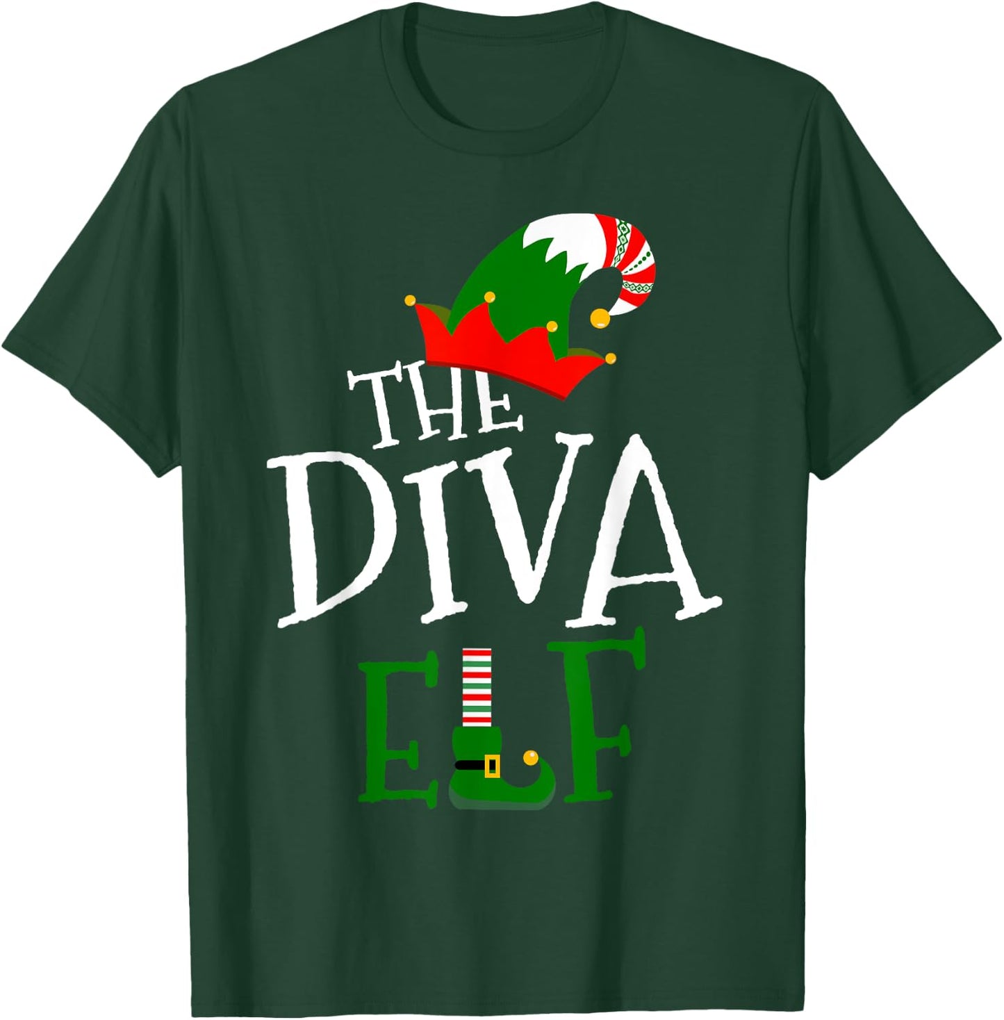 The Diva Elf Family Matching Group Gift Christmas Costume T-Shirt - T-Shirt | Forest