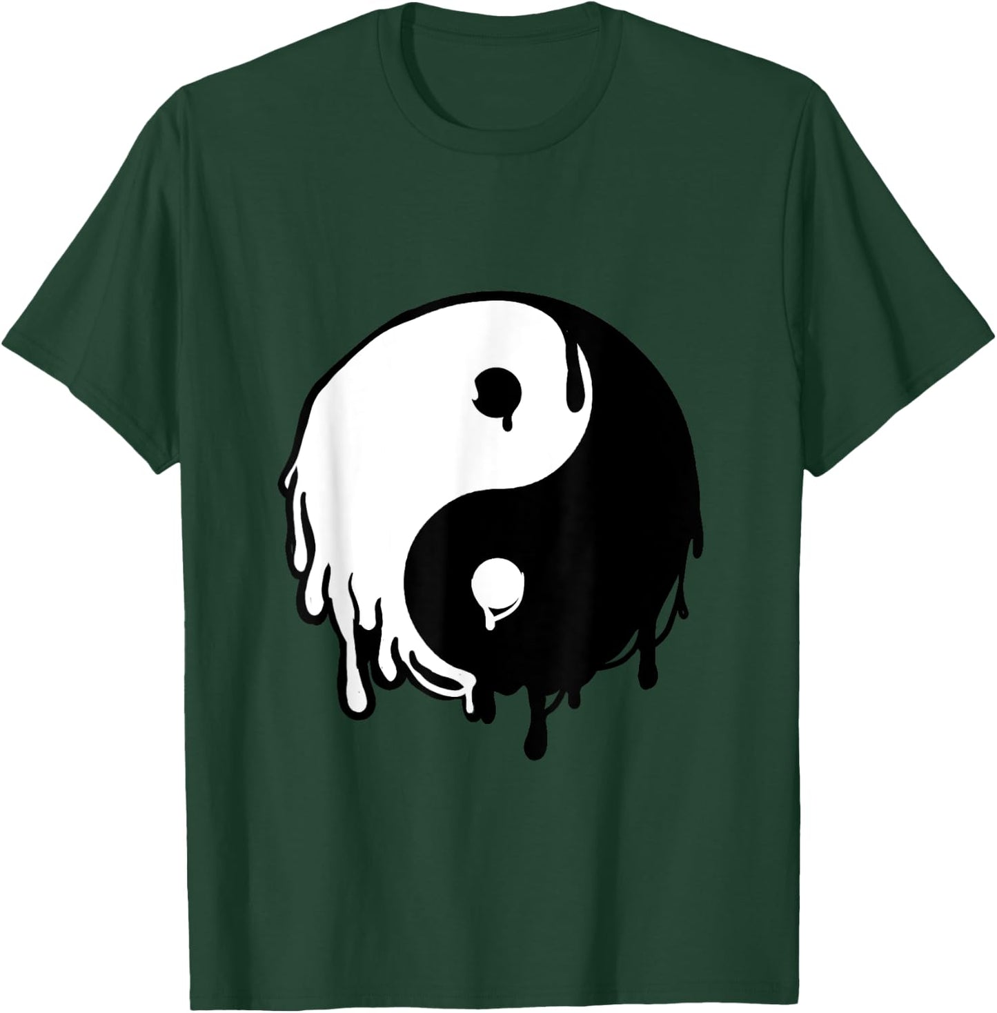 Awesome Yin and Yang Designs Grey Dripping Yin Yang T-Shirt - T-Shirt | Forest
