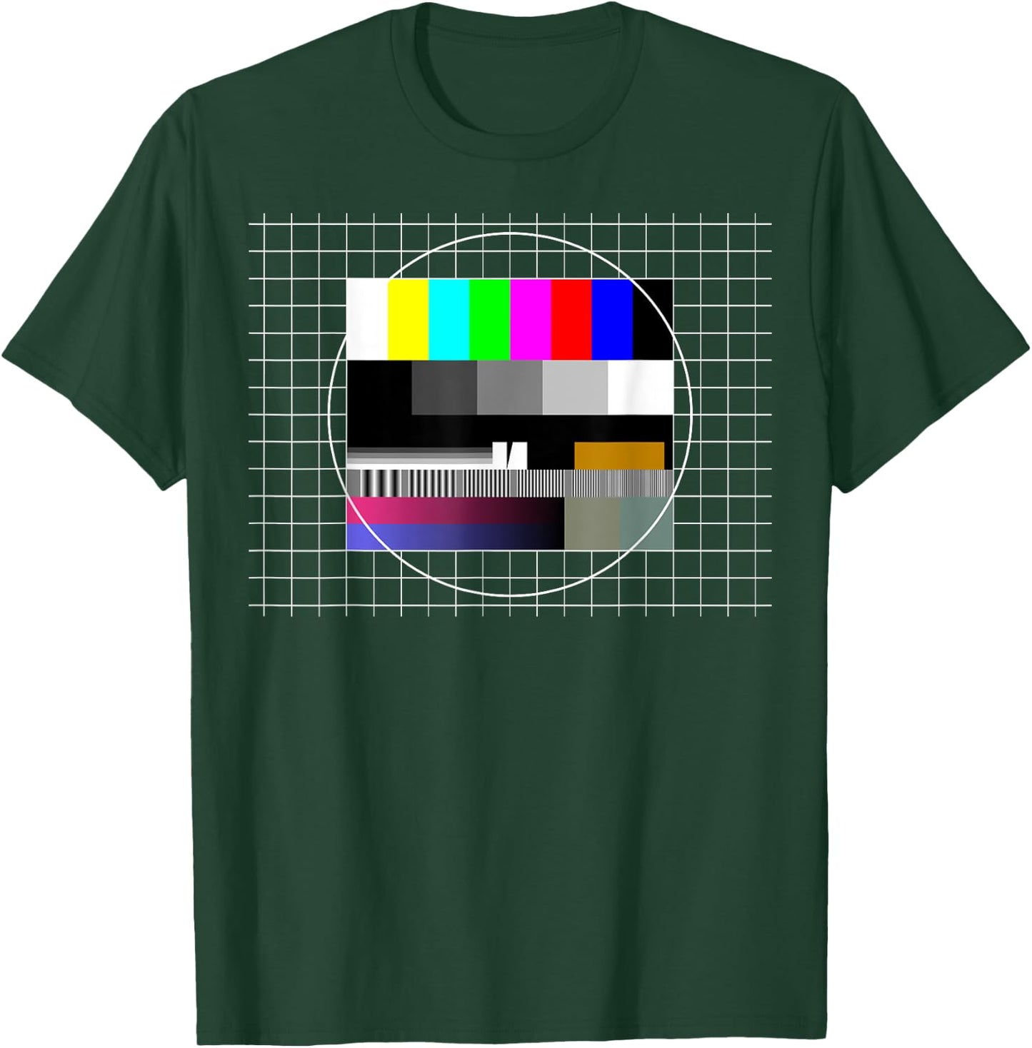 TV Test Pattern Color Bars Test Card Screen, Nostalgic Nerdy T-Shirt - T-Shirt | Forest