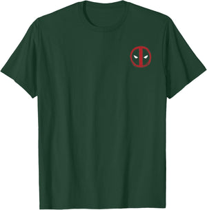 Marvel Deadpool Left Chest Painted Logo T-Shirt - T-Shirt | Forest