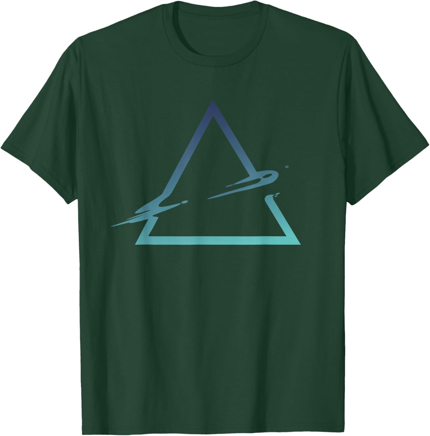Triangle Geometric Gradient Artsy Geometry Abstract Art T-Shirt - T-Shirt | Forest