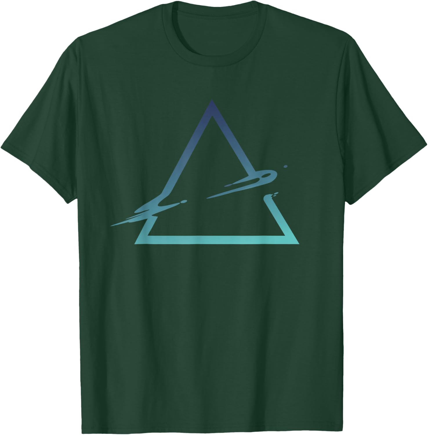 Triangle Geometric Gradient Artsy Geometry Abstract Art T-Shirt - T-Shirt | Forest