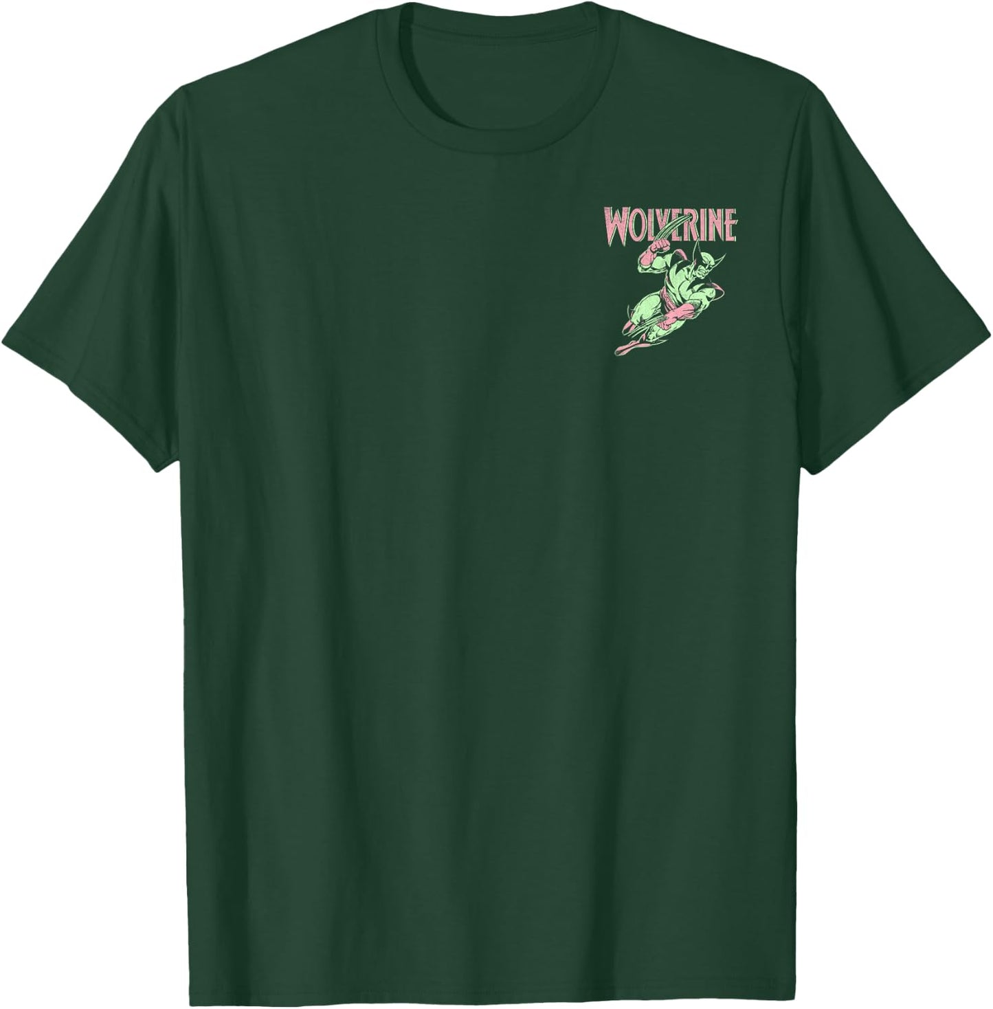 Marvel X-Men Wolverine Distressed Neon Front & Back T-Shirt - T-Shirt | Forest