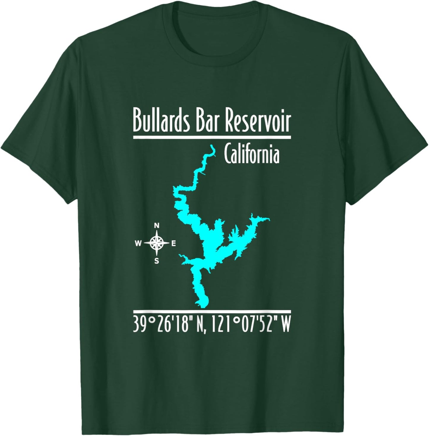 Modern Bullards Bar Reservoir - California T-Shirt - T-Shirt | Forest
