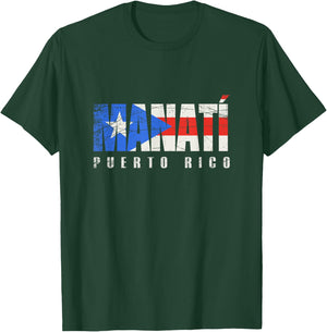 Puerto Rican flag Manatí Puerto Rico T-Shirt - T-Shirt | Forest