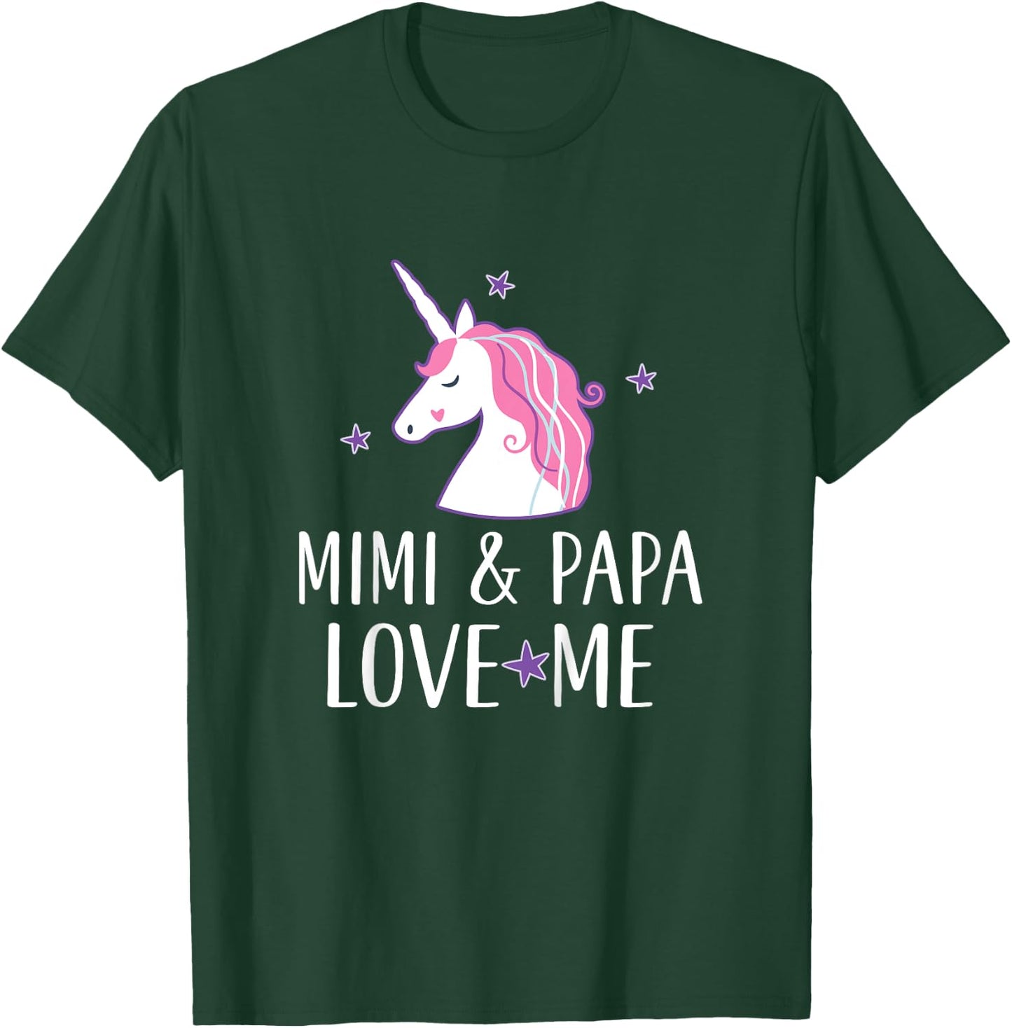 Kids Mimi and Papa Love Me Granddaughter Unicorn T-Shirt - T-Shirt | Forest
