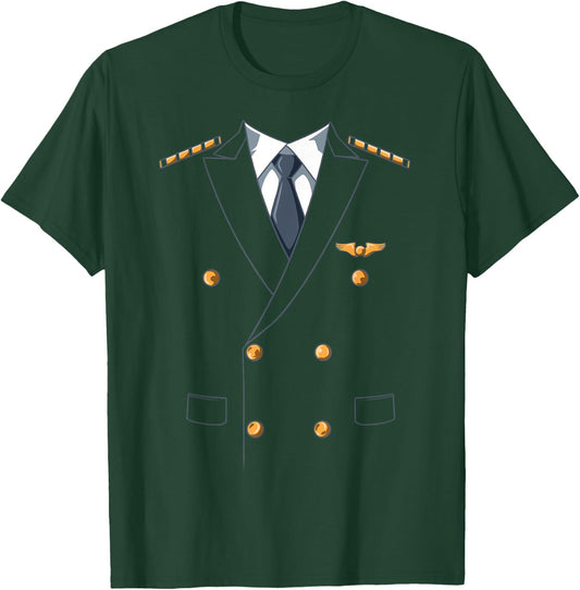 Easy Airline Pilot Costume Pilot Body Headless Pilot Costume T-Shirt - T-Shirt | Forest