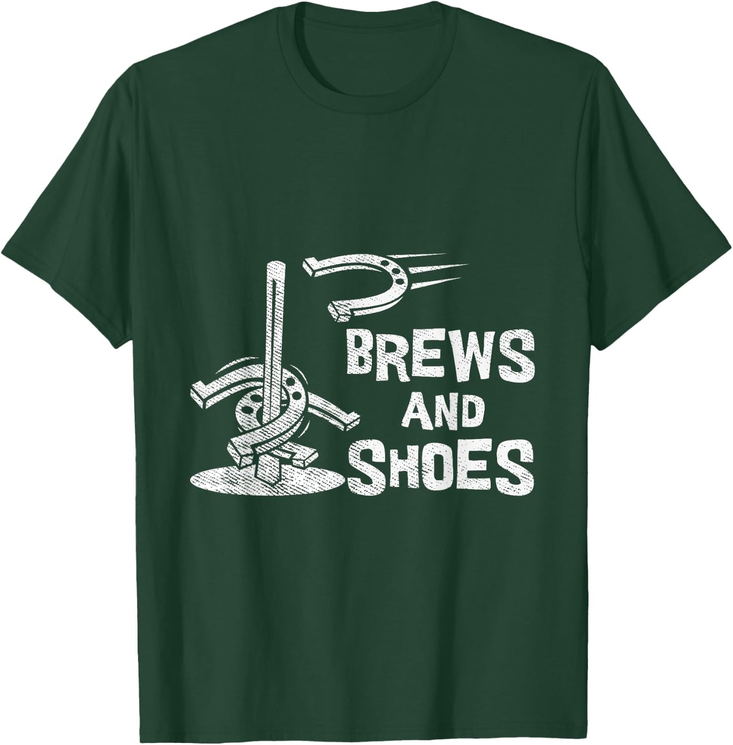 Brews And Shoes Animal Shoe Beer Drinker Horseshoe Pitching T-Shirt - T-Shirt | Forest