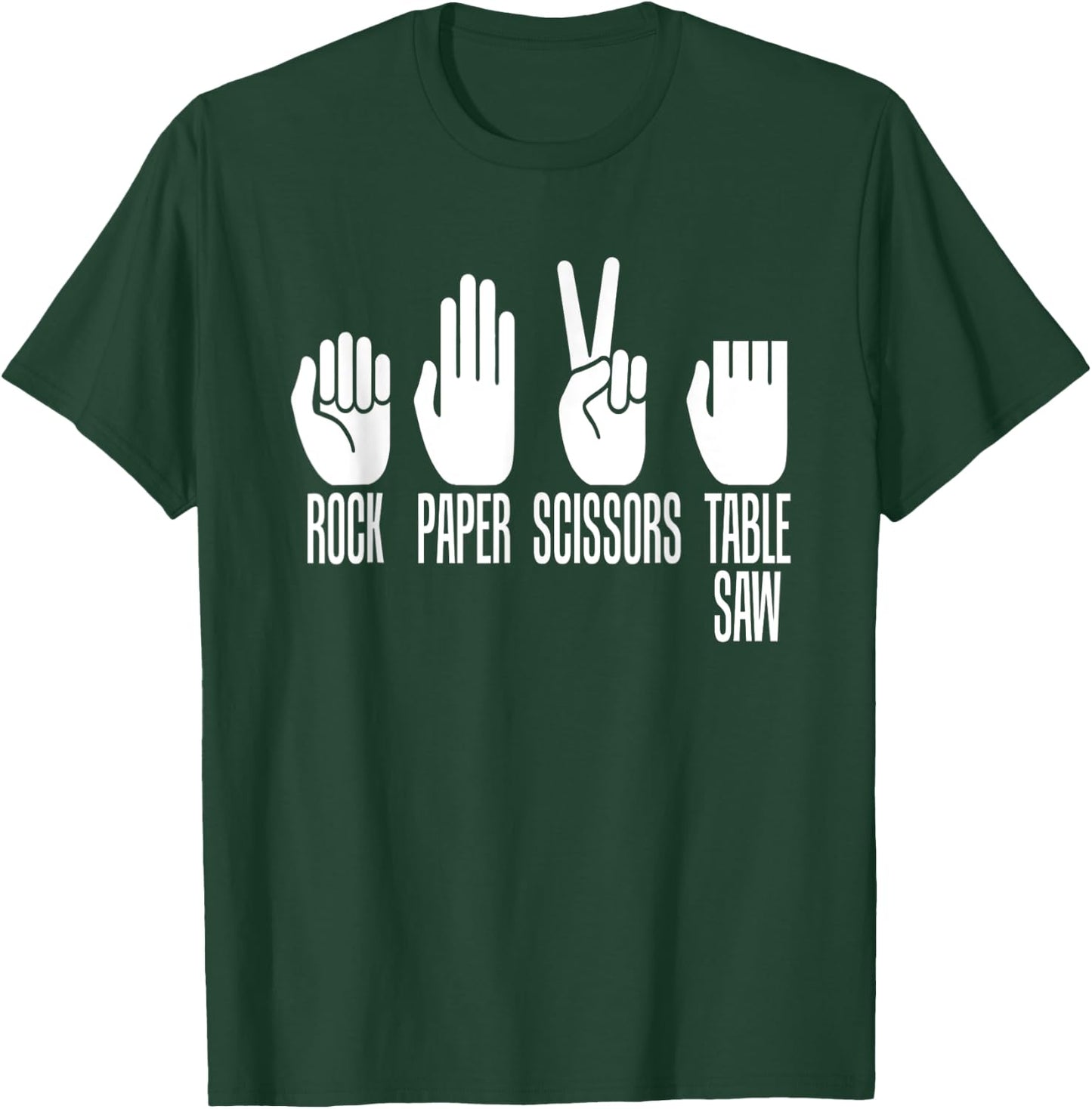 Rock Paper Scissors Table Saw Game Master Carpenter Print T-Shirt - T-Shirt | Forest