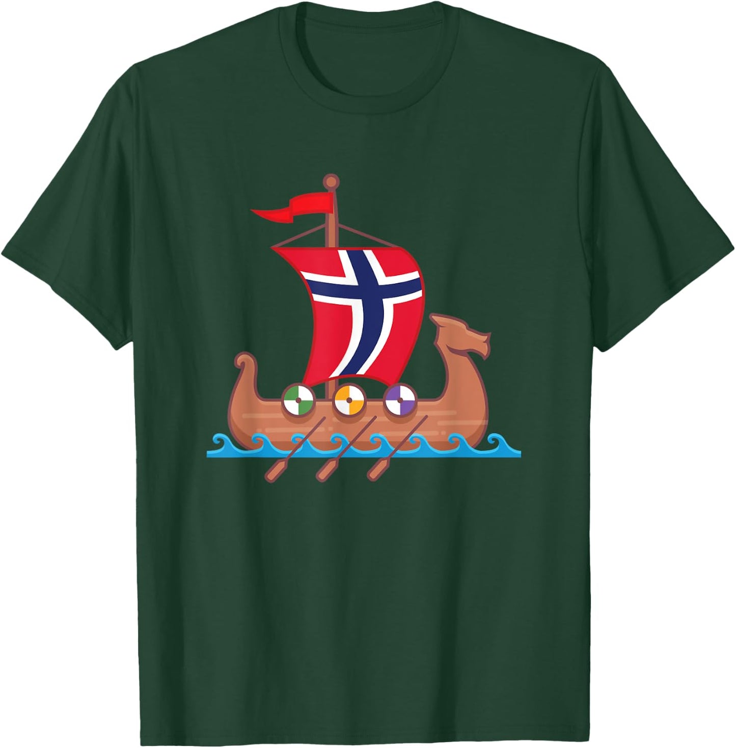 Norwegian Viking Ship Norway T-Shirt - T-Shirt | Forest