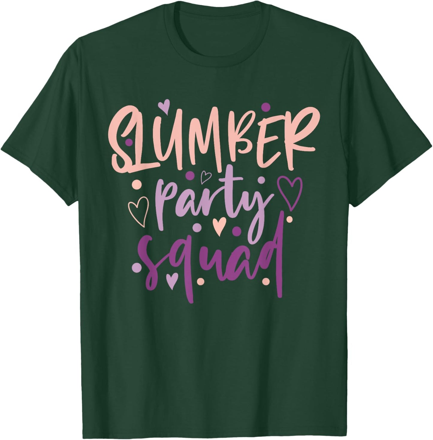 Girls Slumber Party Squad Sleepover Pajama Nails & Make up T-Shirt - T-Shirt | Forest
