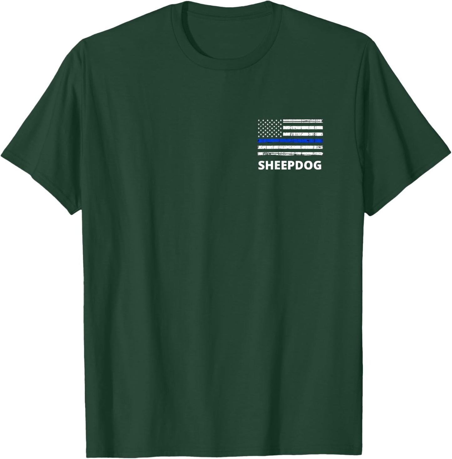 Sheepdog SWAT Thin Blue Line Police Tactical Shooting Range Men Women T-Shirt - T-Shirt | Forest