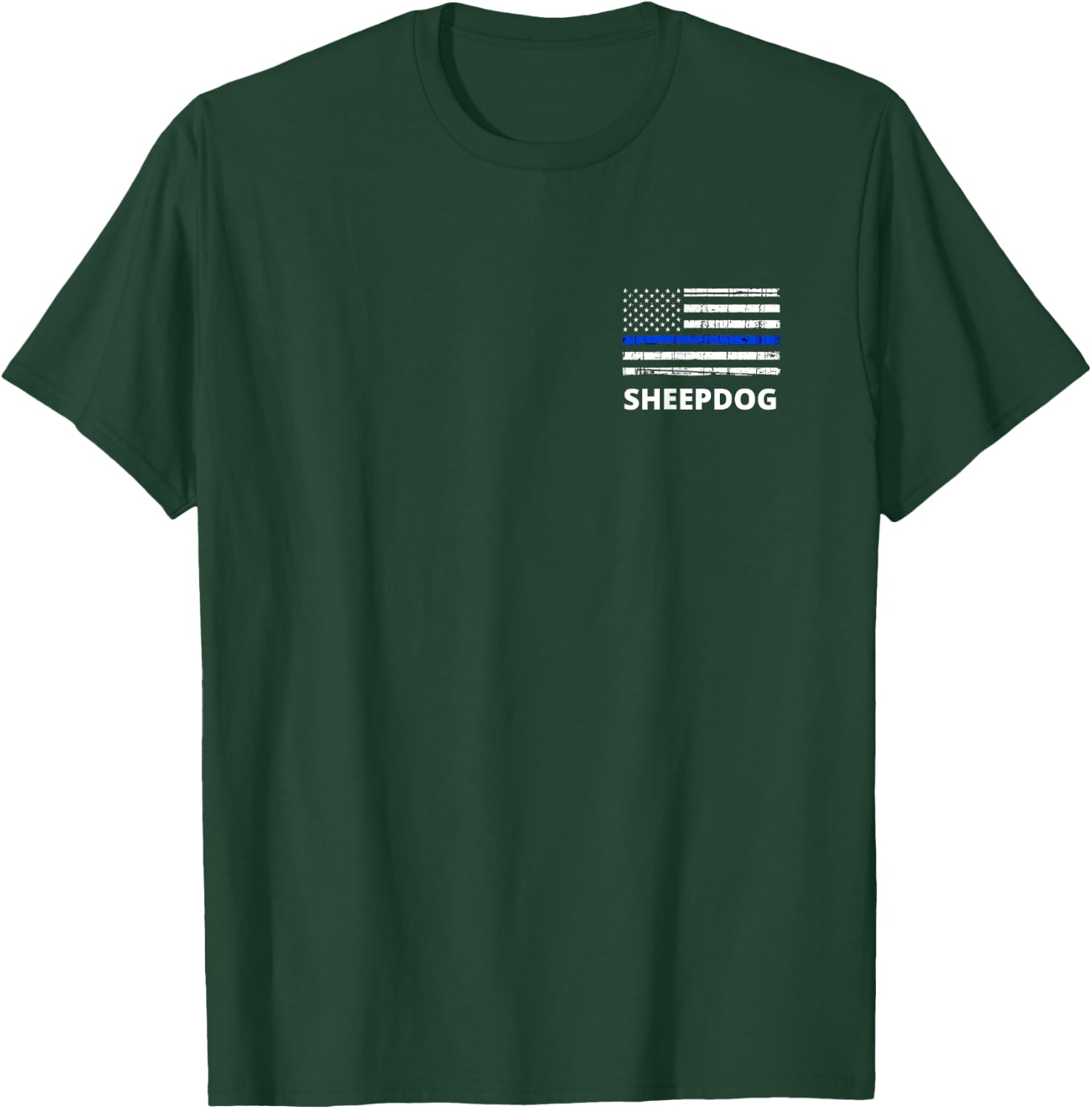 Sheepdog SWAT Thin Blue Line Police Tactical Shooting Range Men Women T-Shirt - T-Shirt | Forest