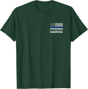 Sheepdog SWAT Thin Blue Line Police Tactical Shooting Range Men Women T-Shirt - T-Shirt | Forest