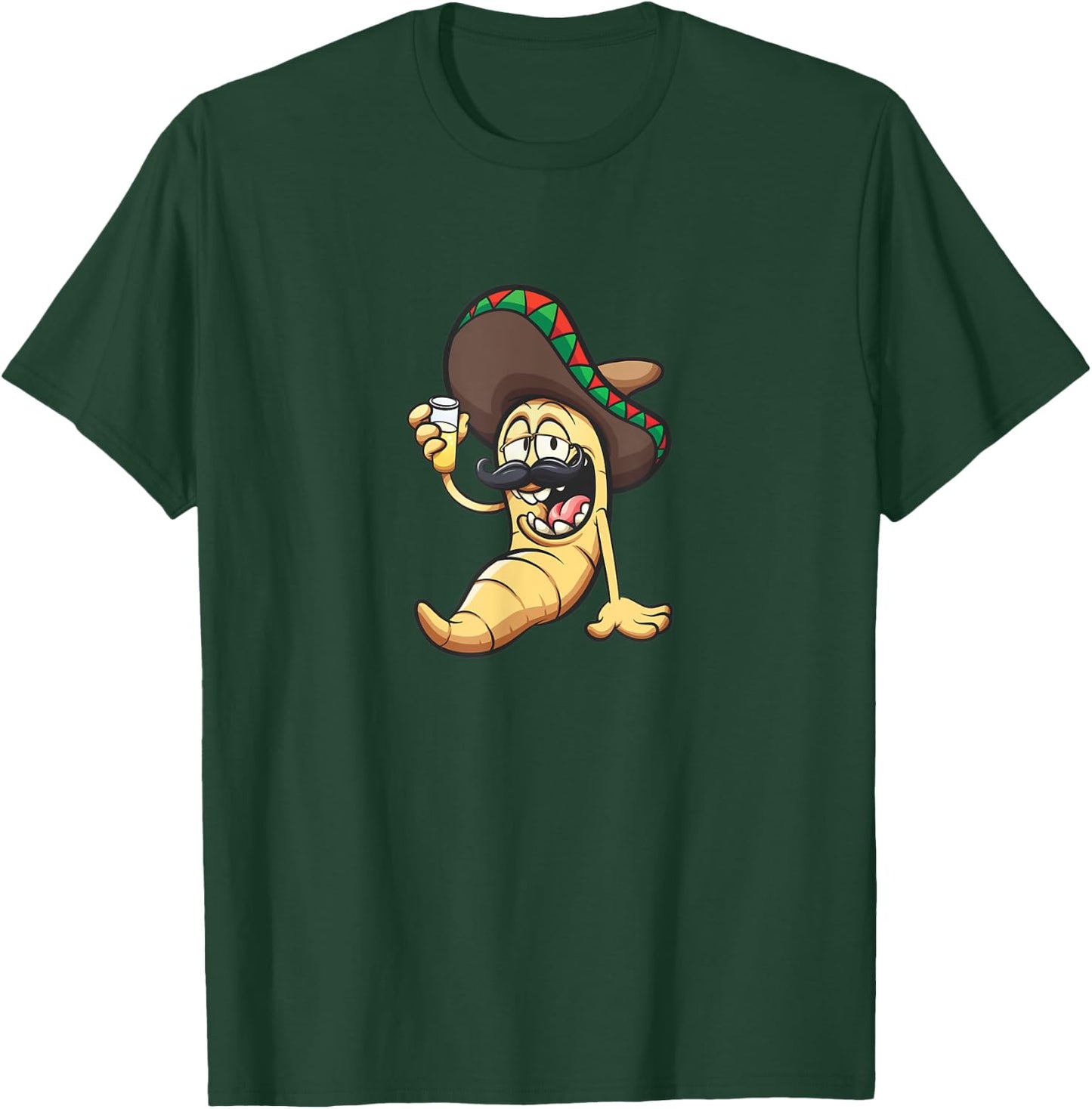 Gusano bigoton con sombrero T-Shirt - T-Shirt | Forest