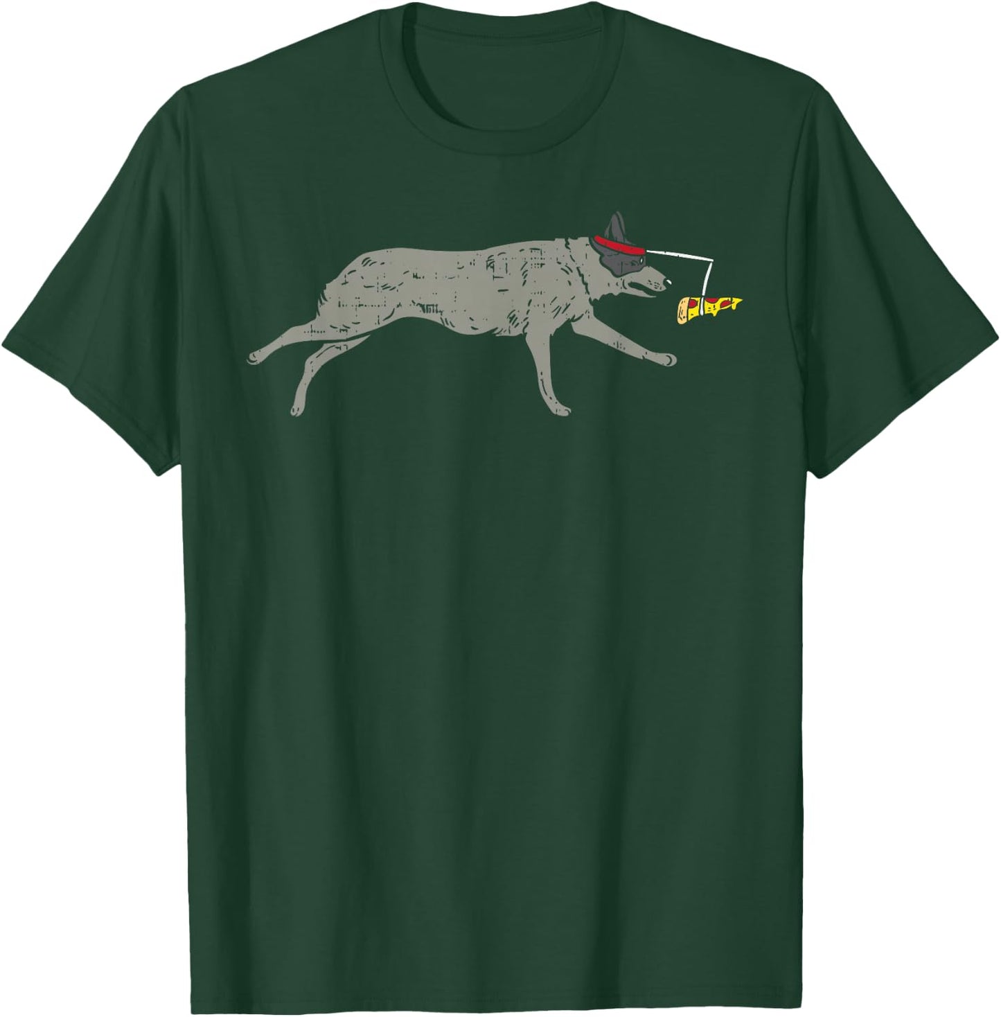 Heeler Running Pizza Funny Blue Red Cattle Dog Foodie Gift T-Shirt - T-Shirt | Forest