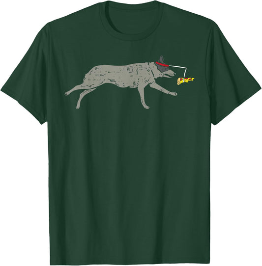 Heeler Running Pizza Funny Blue Red Cattle Dog Foodie Gift T-Shirt - T-Shirt | Forest