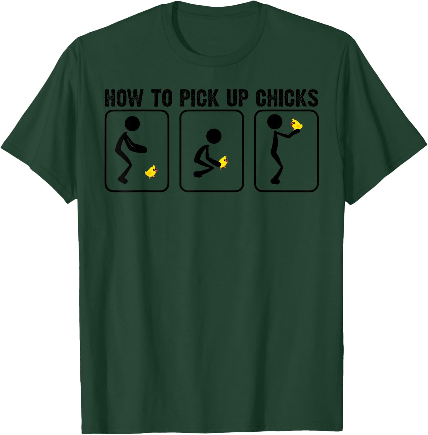 Funny How To Pick Up Chicks Gift Cool Chicken Jokes T-Shirt - T-Shirt | Forest