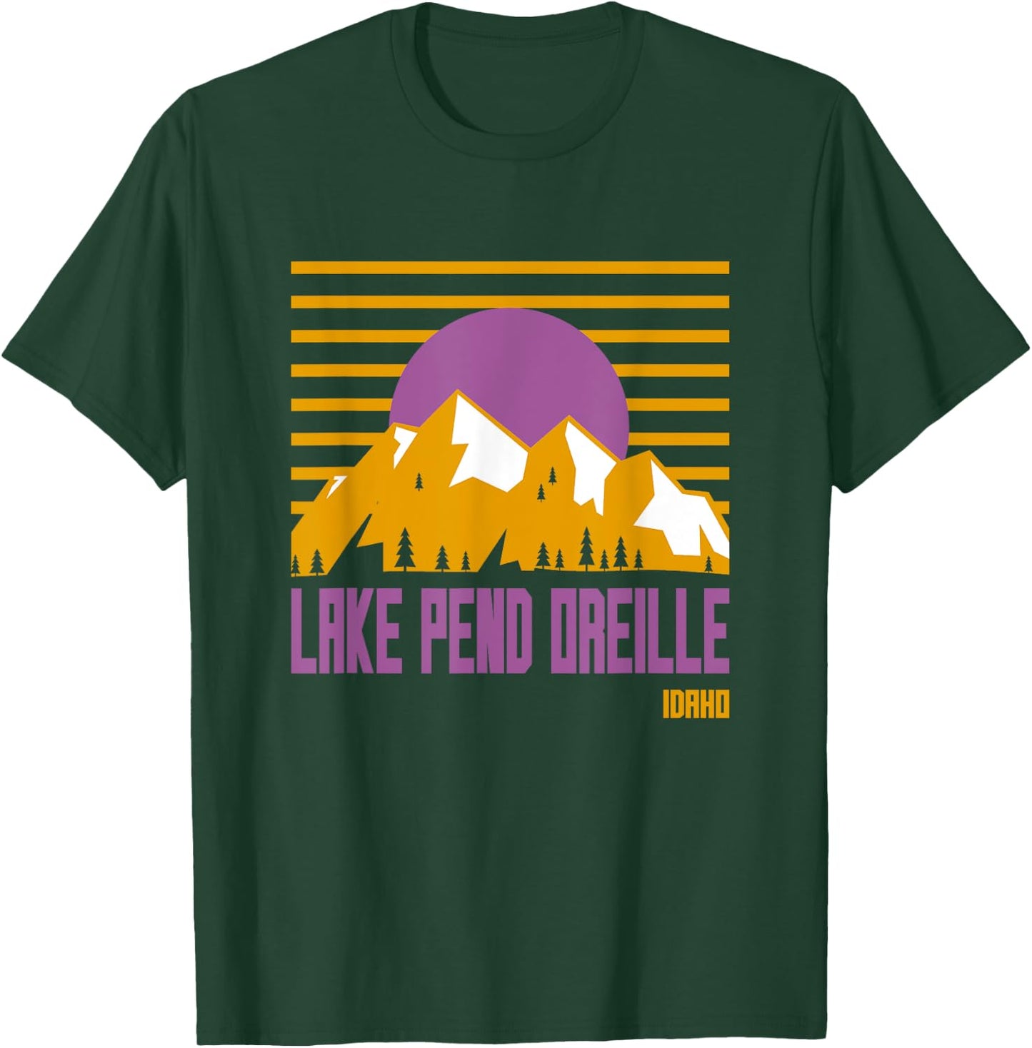 Lake Pend Oreille Vintage Mountains Hiking Camp Idaho Retro T-Shirt - T-Shirt | Forest