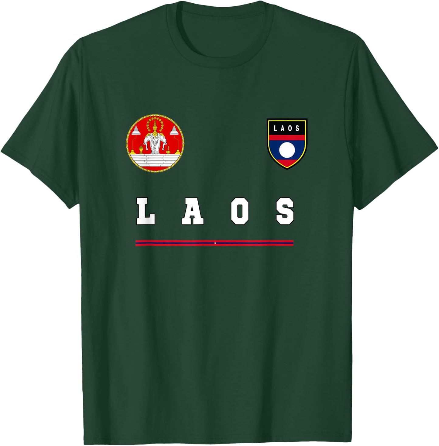 Laos Sports/Soccer Jersey Flag Football T-Shirt - T-Shirt | Forest
