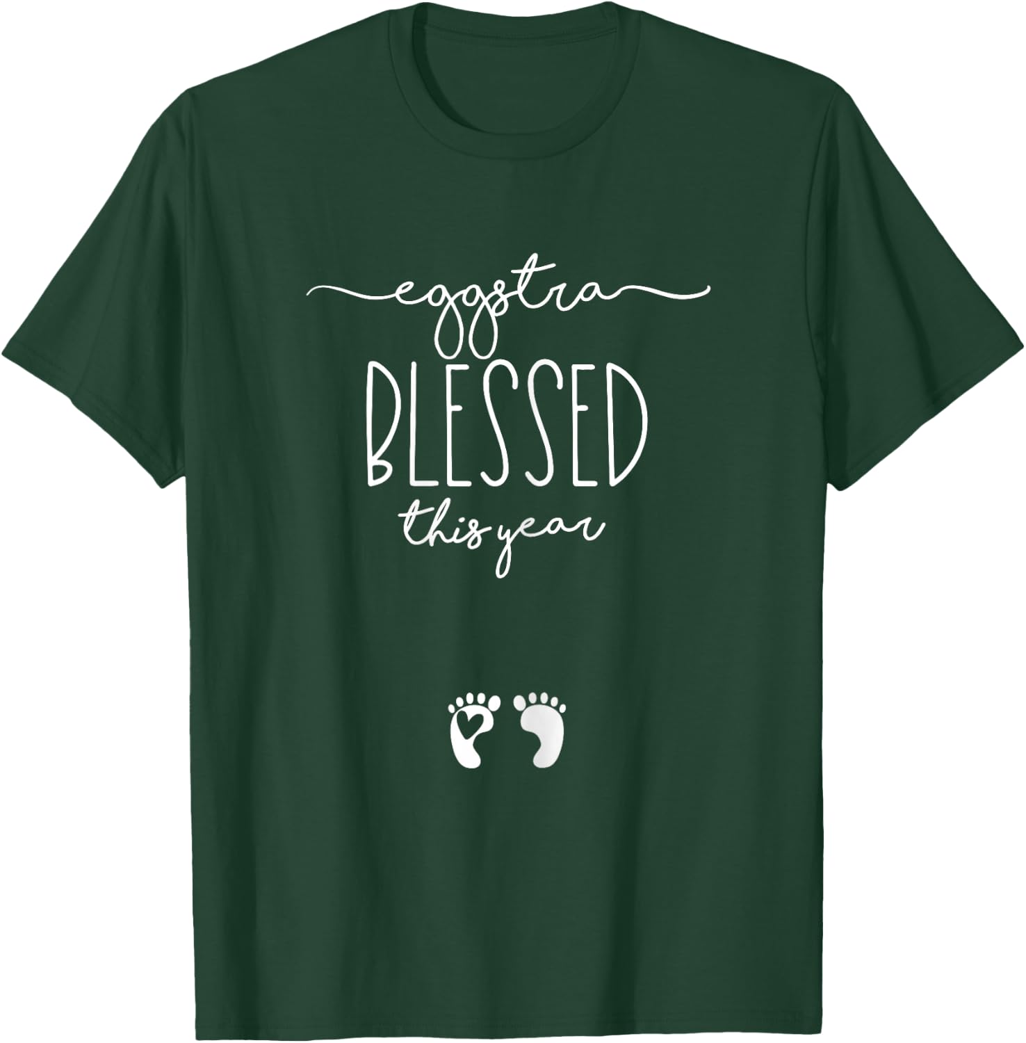 Easter Pregnancy Baby Announcement Eggstra Blessed This Year T-Shirt - T-Shirt | Forest