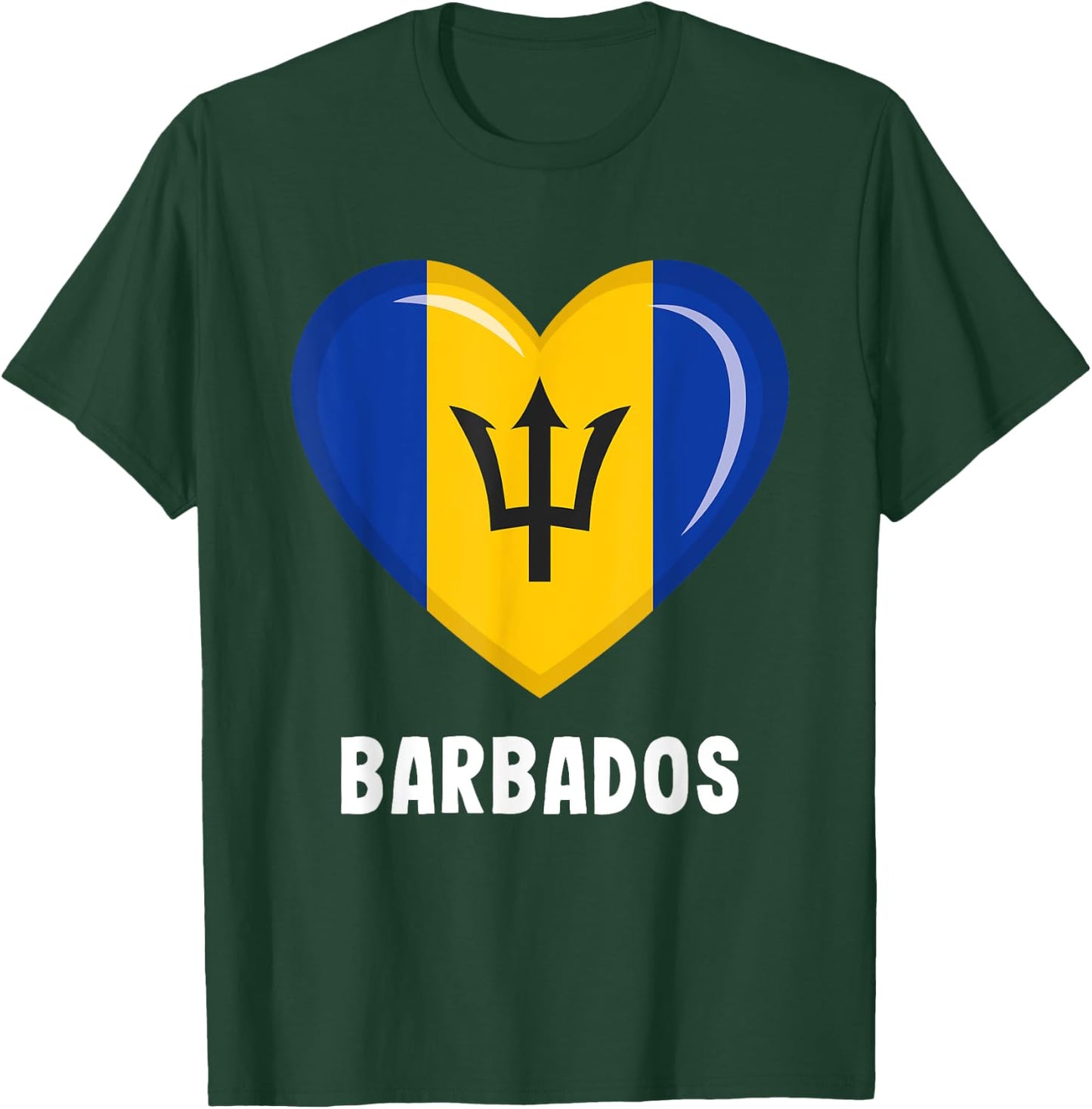 Barbados Flag Jersey | Barbadian T-Shirt - T-Shirt | Forest
