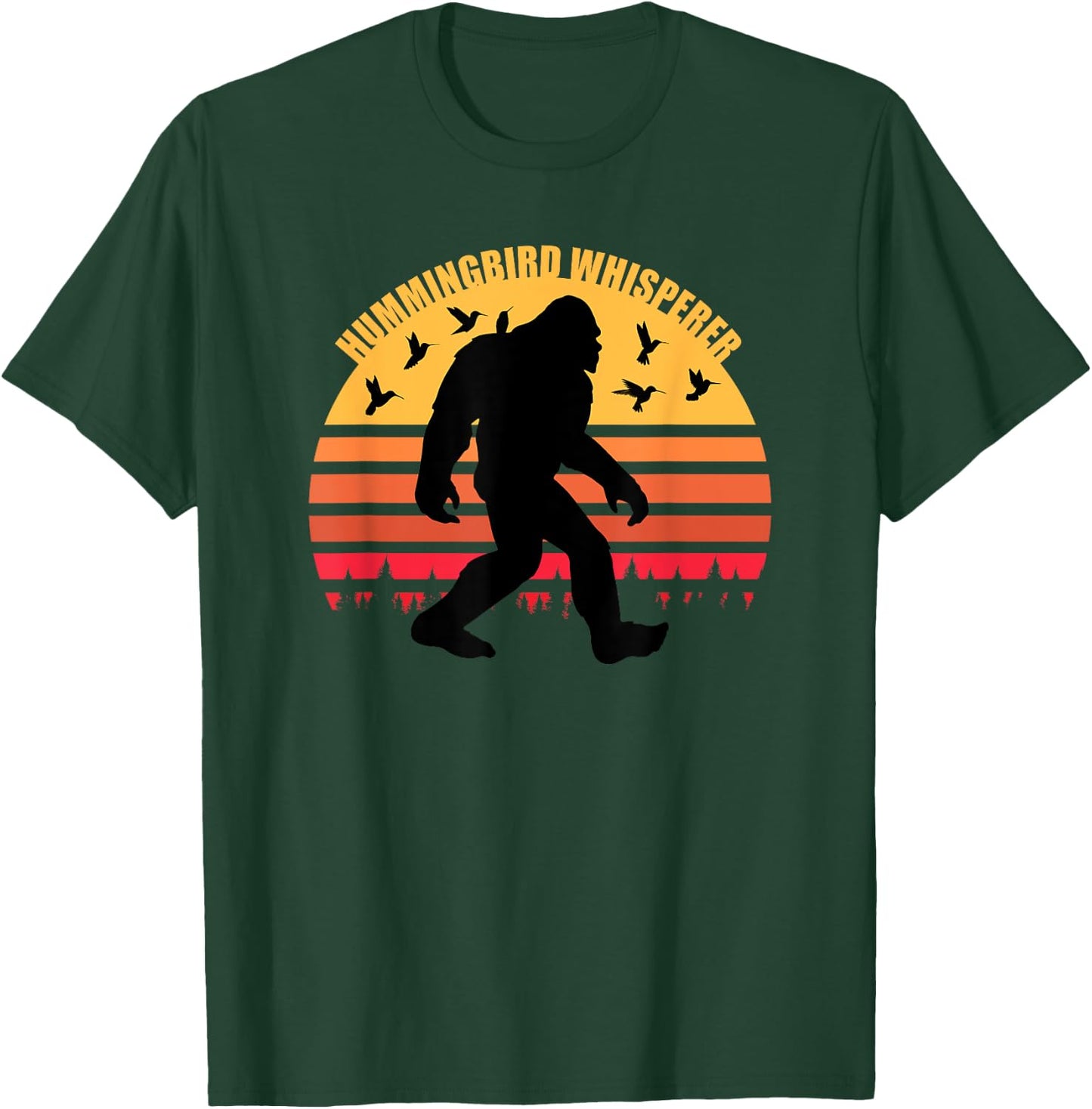 Bigfoot Sasquatch Hummingbird Whisperer Loves Hummingbirds T-Shirt - T-Shirt | Forest