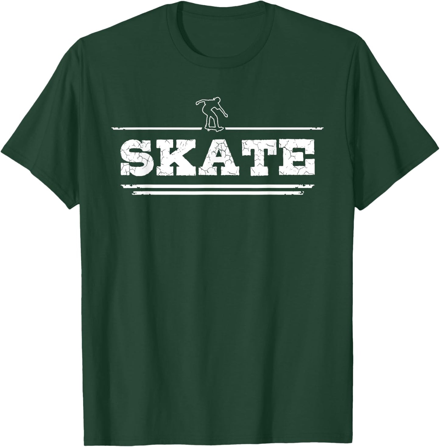 Distressed Look Skating Gift Skaters and Skateboarders T-Shirt - T-Shirt | Forest