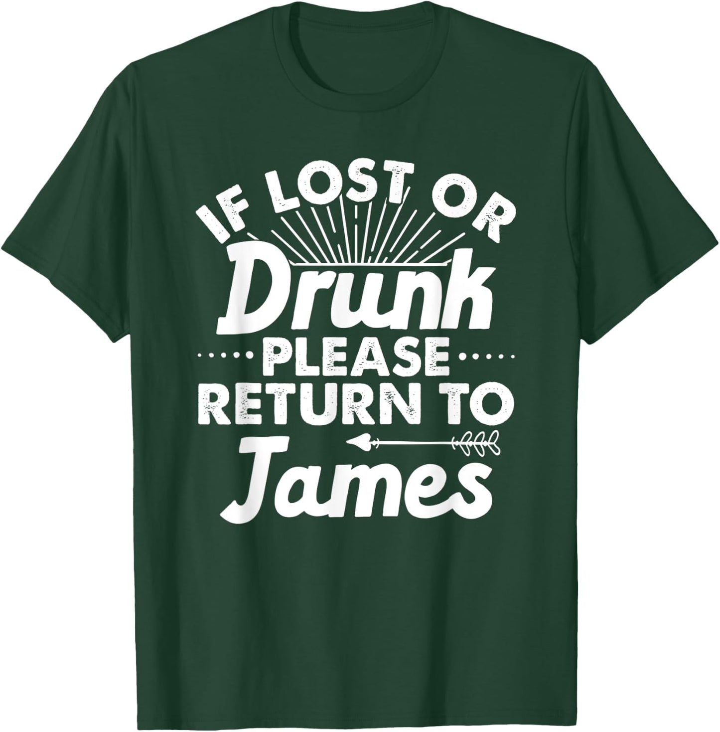 If Lost Or Drunk Please Return To JAMES Gift Name Women T-Shirt - T-Shirt | Forest