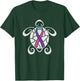 Turtle and Thyroid Cancer Ribbon T-Shirt - T-Shirt | Forest