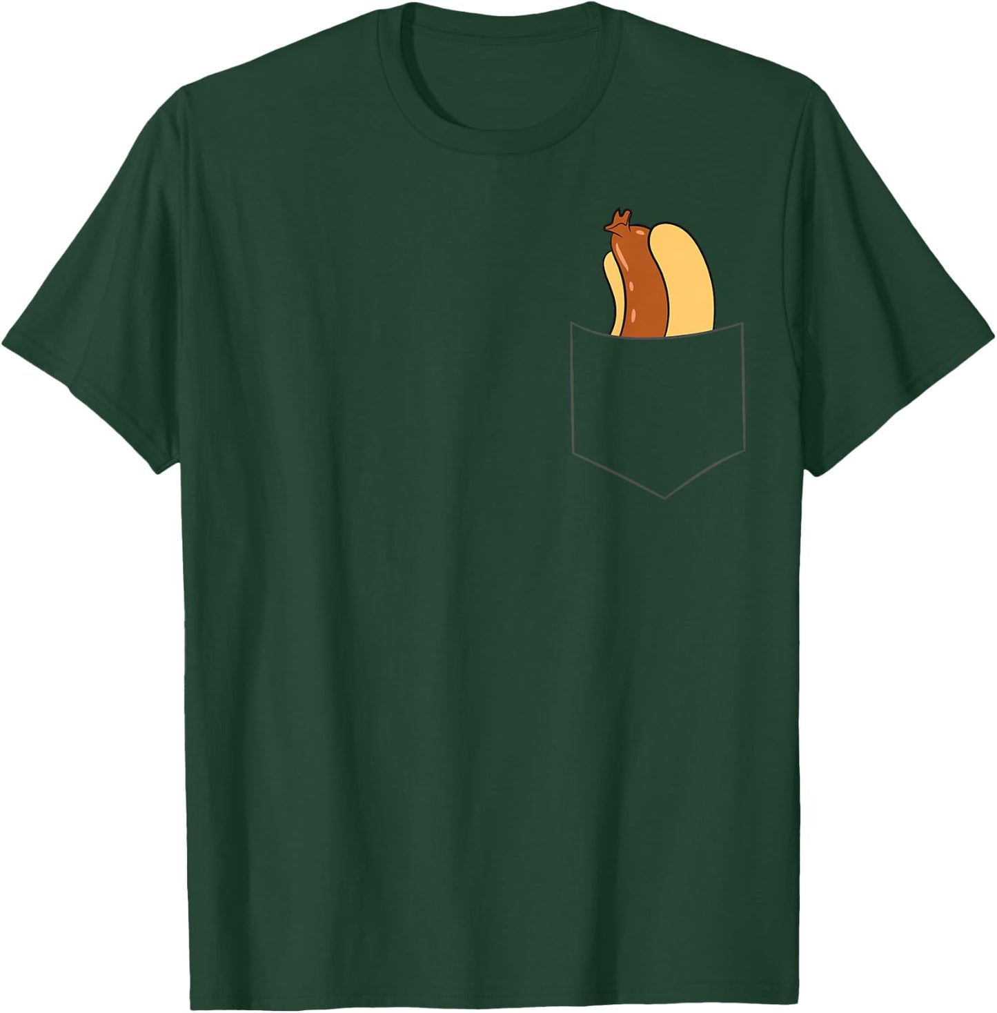 Funny Hotdog in A Pocket Love Hotdog Pocket Hot Dog T-Shirt - T-Shirt | Forest