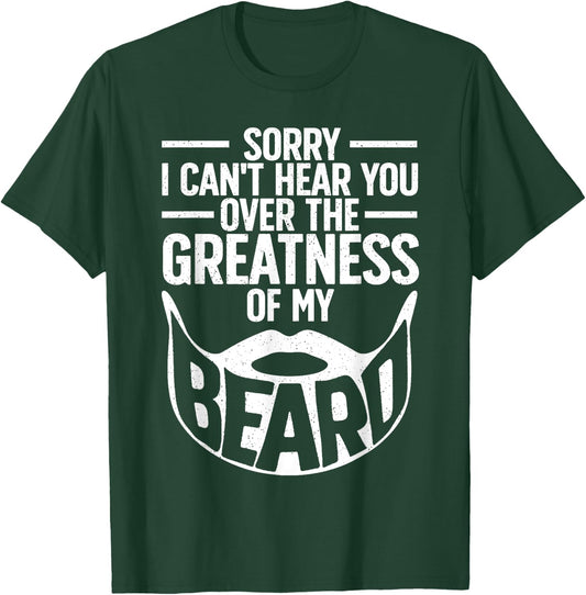 Funny Beard Design For Bearded Men Facial Hair Whisker Lover T-Shirt - T-Shirt | Forest