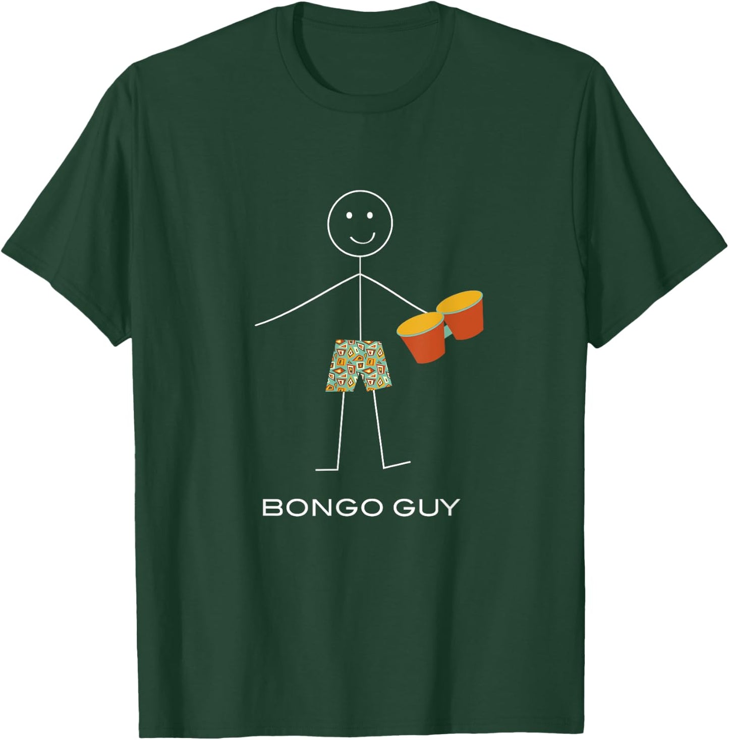 Funny Bongo Guy, Boy Bongo Player Musician T-Shirt - T-Shirt | Forest