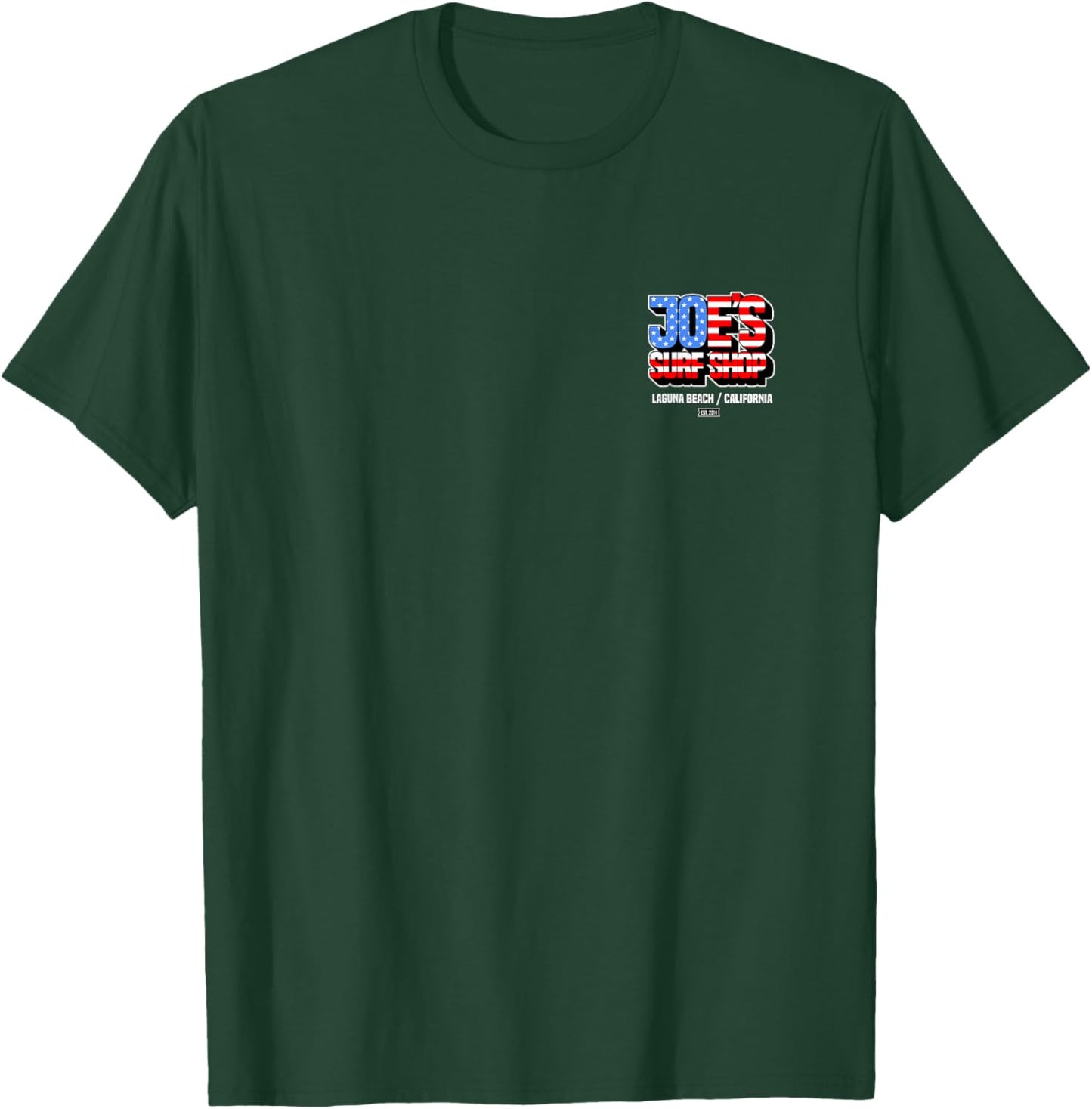 Joe's Surf Patriotic USA Flag Logo Graphic T-Shirt - T-Shirt | Forest