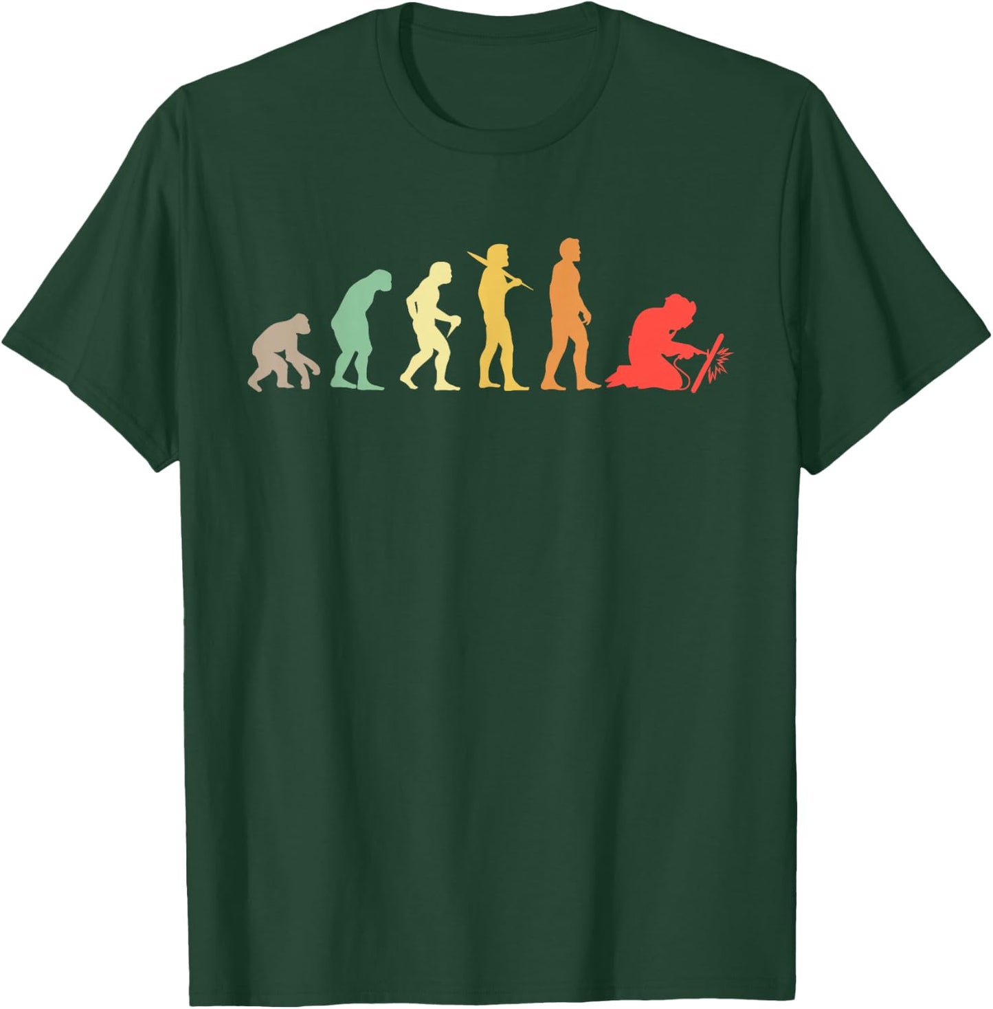 Welder Evolution Craftsman Welding Profession Welders Gift T-Shirt - T-Shirt | Forest
