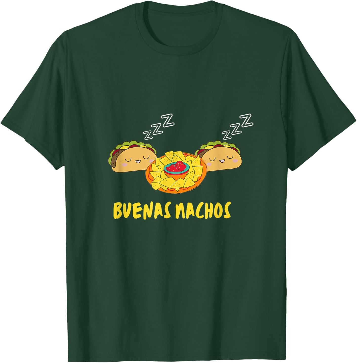 Buenas Nachos Funny Buenas Noches Taco Design Men Women Kids T-Shirt - T-Shirt | Forest