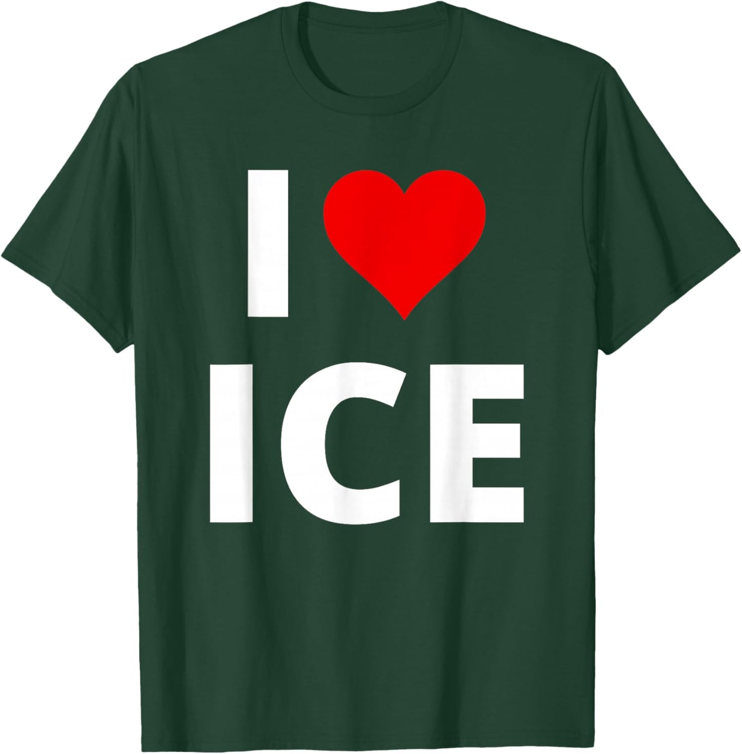 I Love Ice, With A Red Heart T-Shirt - T-Shirt | Forest