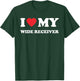 I Love My Wide Receiver Mother Father Men Women Football T-Shirt - T-Shirt | Forest