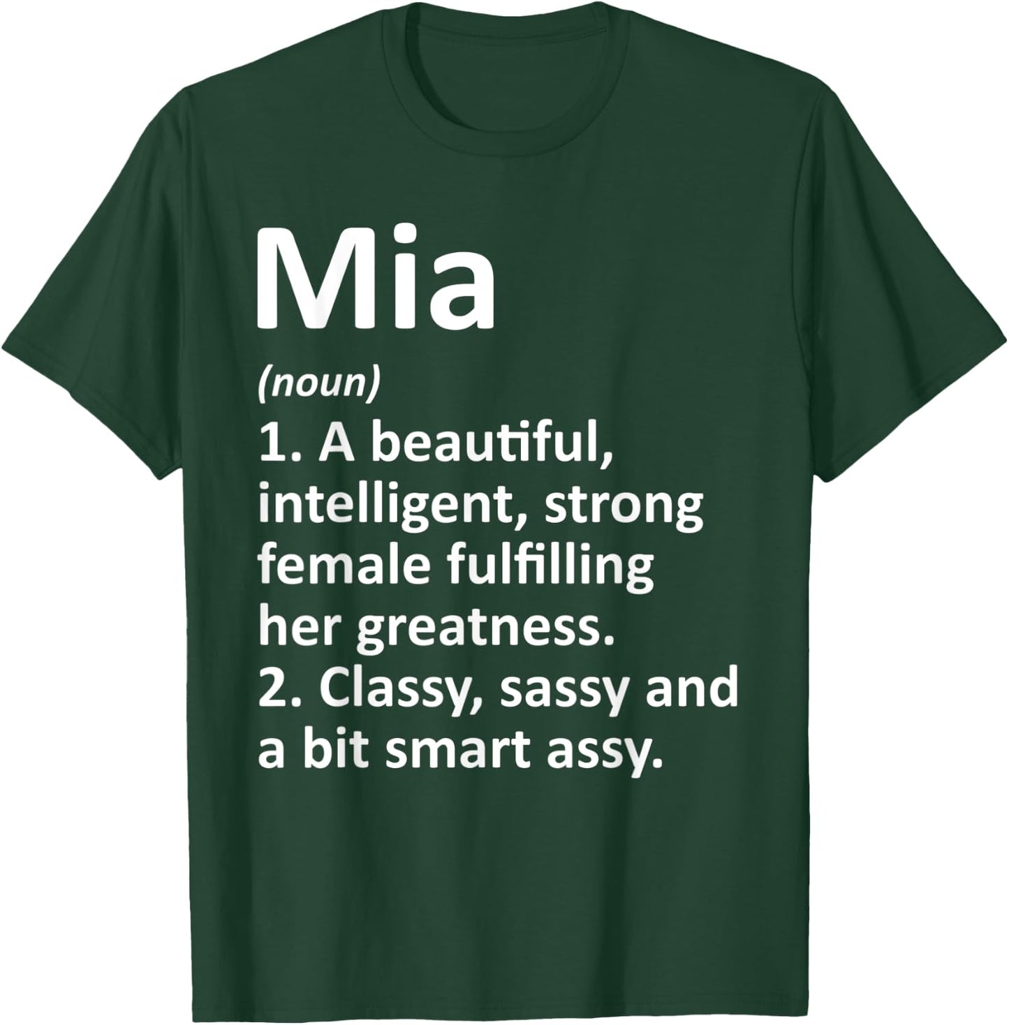 MIA Definition Personalized Name Funny Christmas Gift T-Shirt - T-Shirt | Forest