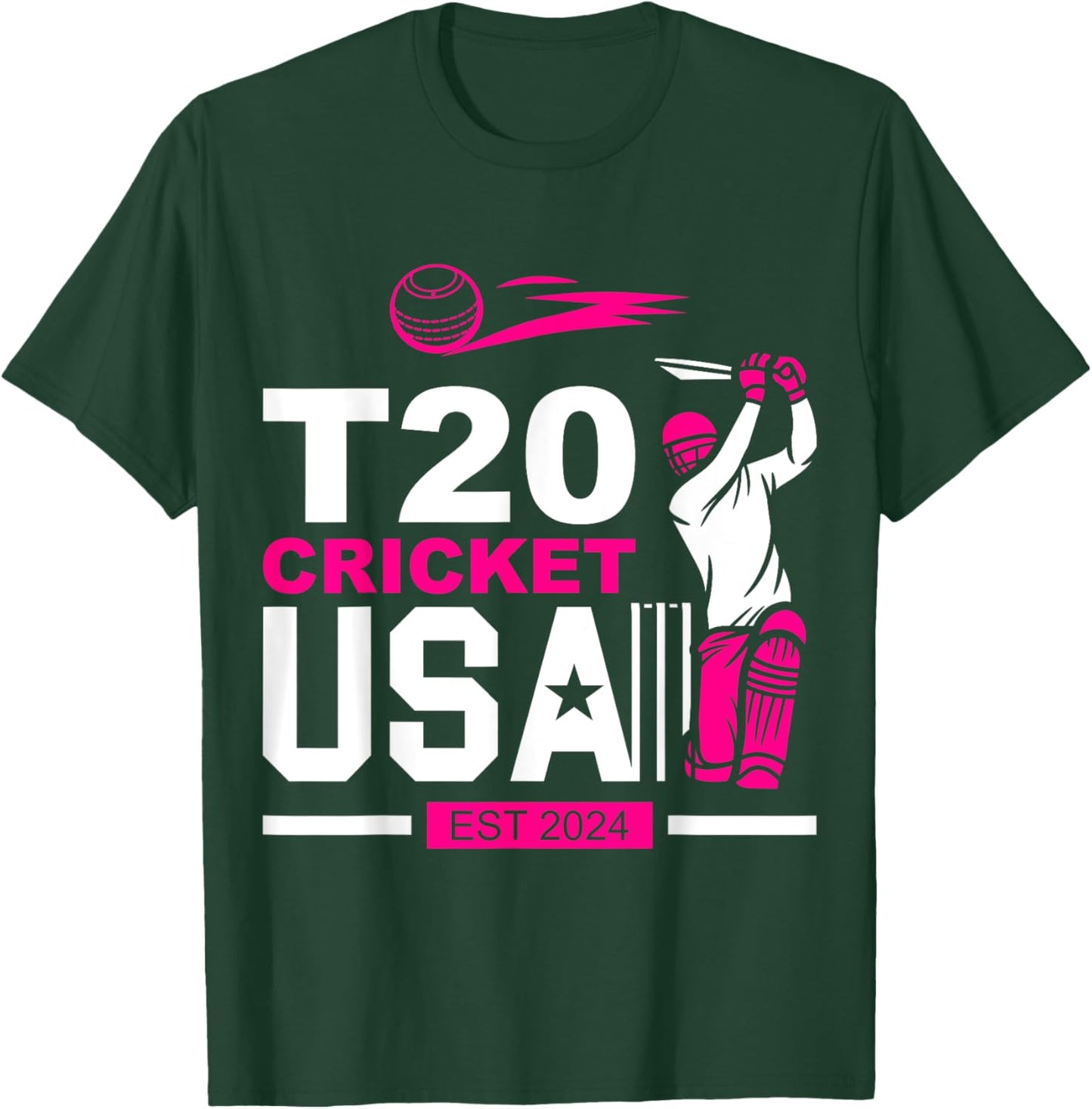 T20 Cricket 2024 USA Cricket Fans T-Shirt - T-Shirt | Forest
