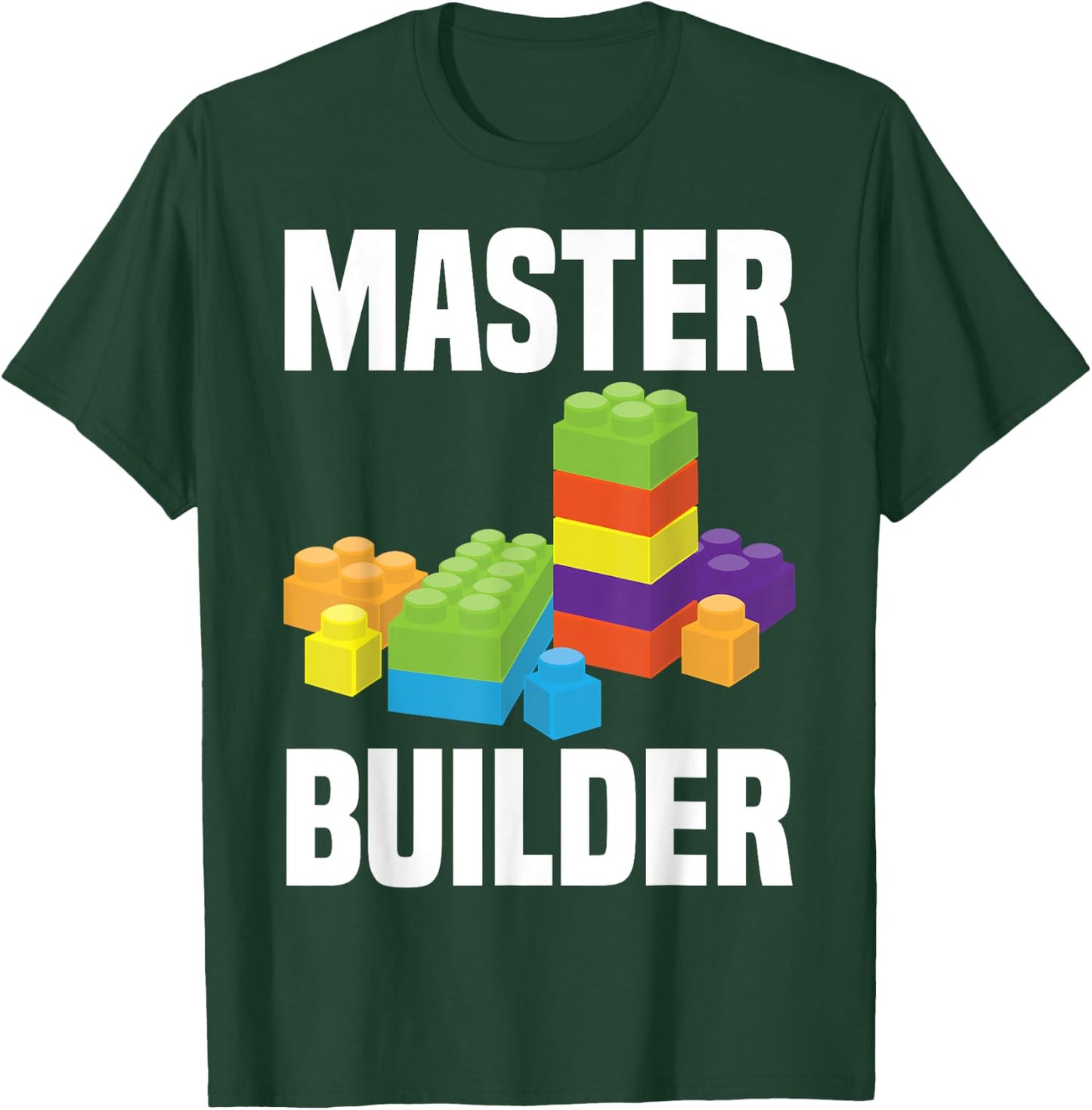 Cool Master Builder Funny Building Blocks Gift Men Women T-Shirt - T-Shirt | Forest